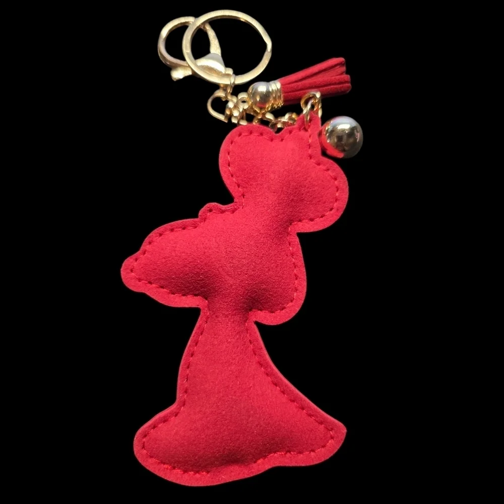 Royal Snoopy Bag Charm Keychain with Crown - Red and Gold